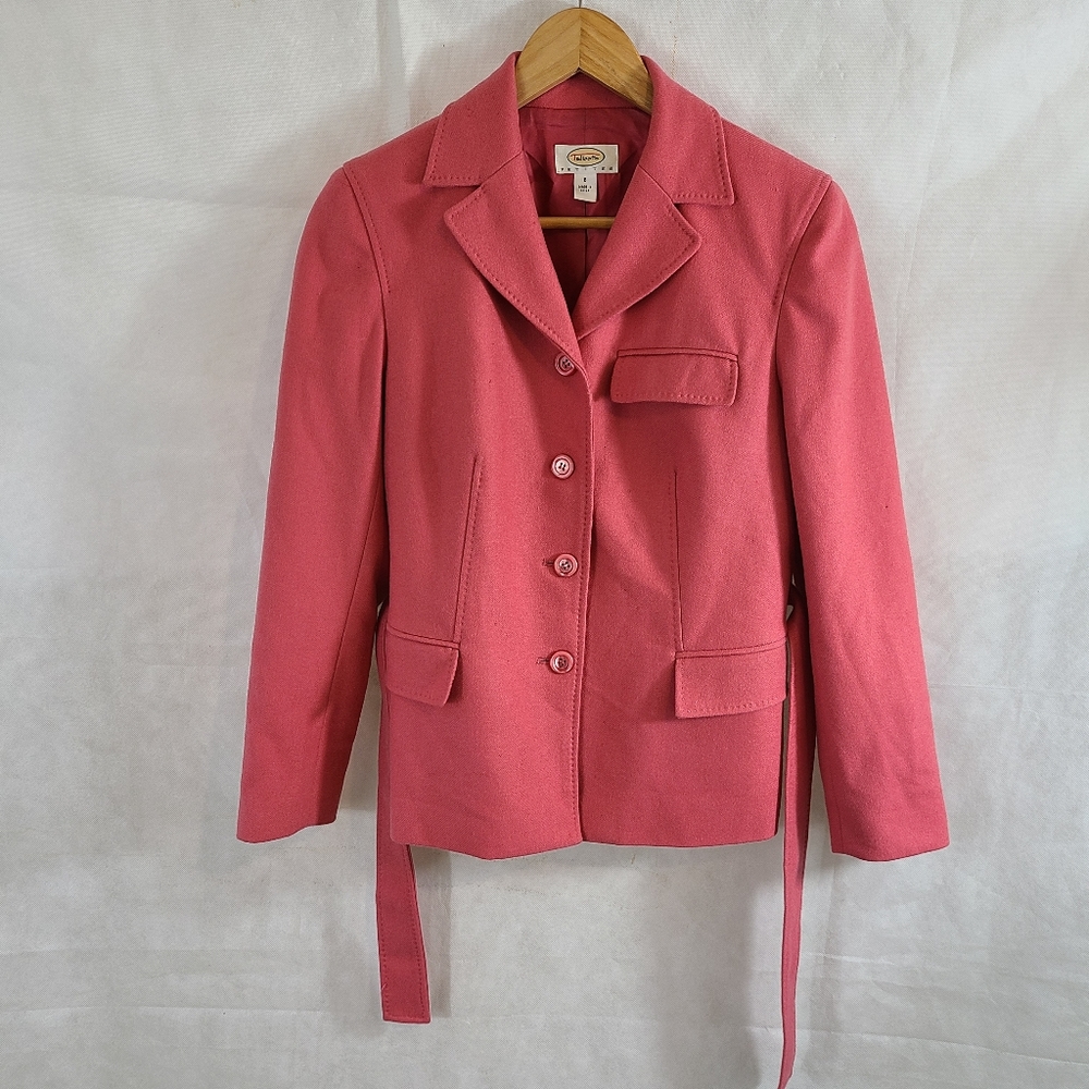 Talbots Pink Wool Blend Pea Coat, US 6.